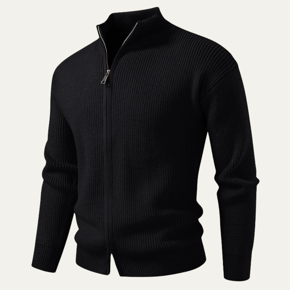 The Lothian Men's Trendy Collar Stand Knit Zip Cardigan Sweater
