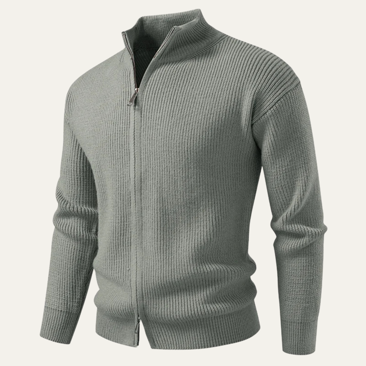 The Lothian Men's Trendy Collar Stand Knit Zip Cardigan Sweater
