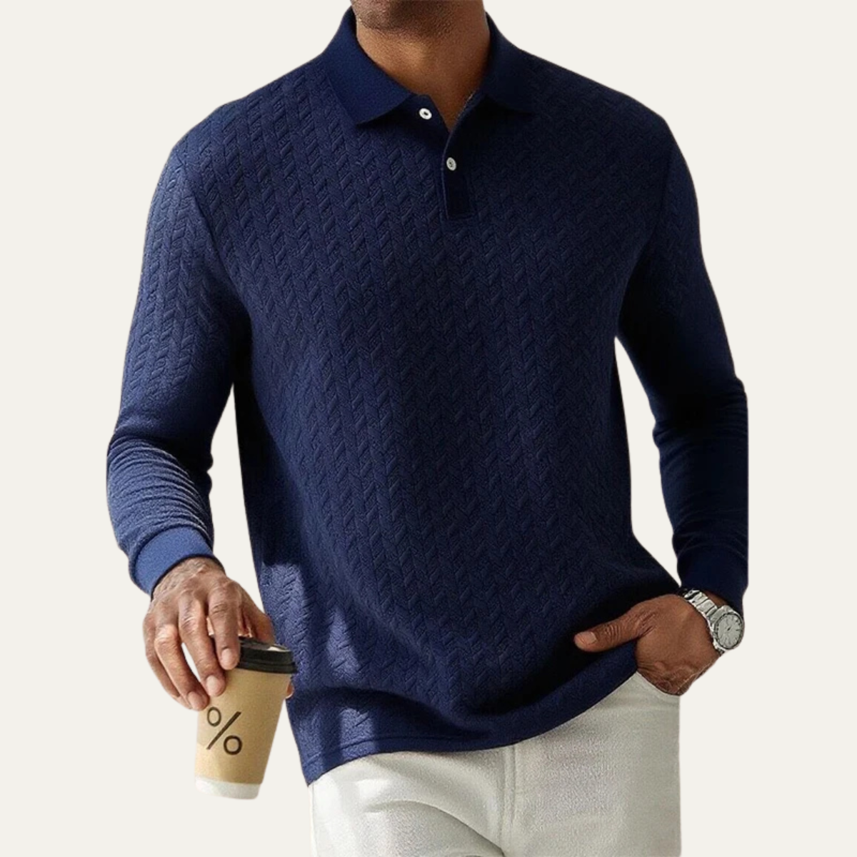 The Fort William Men's Business Knit Polo Sweater