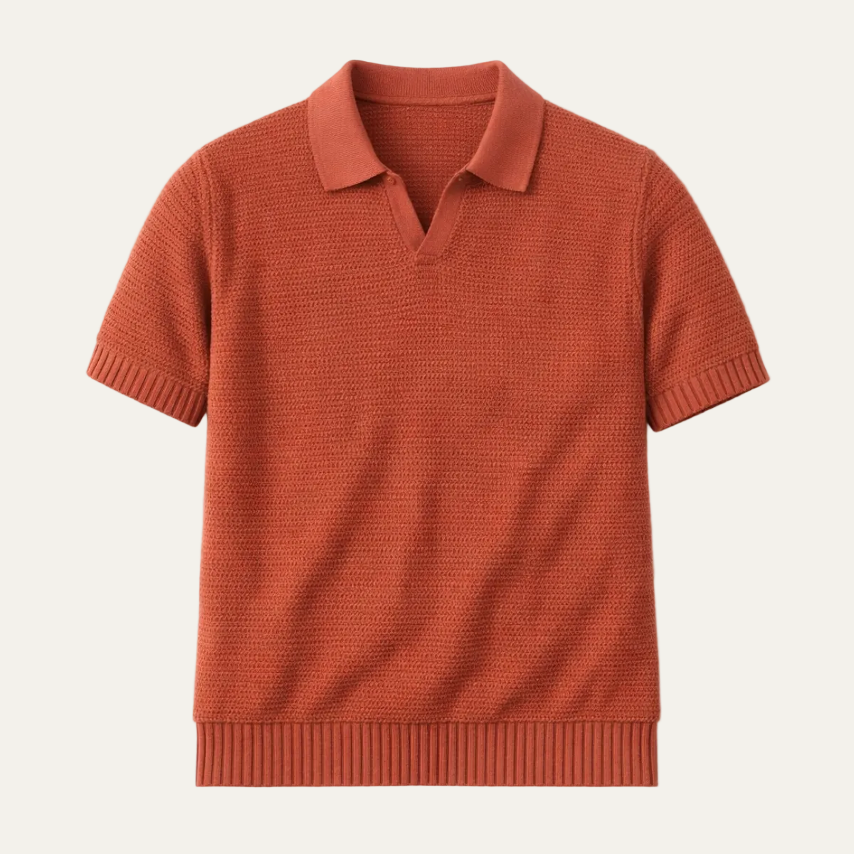 The Como Centro Men’s Luxury Knitted V Neck Breathable Polo Shirt