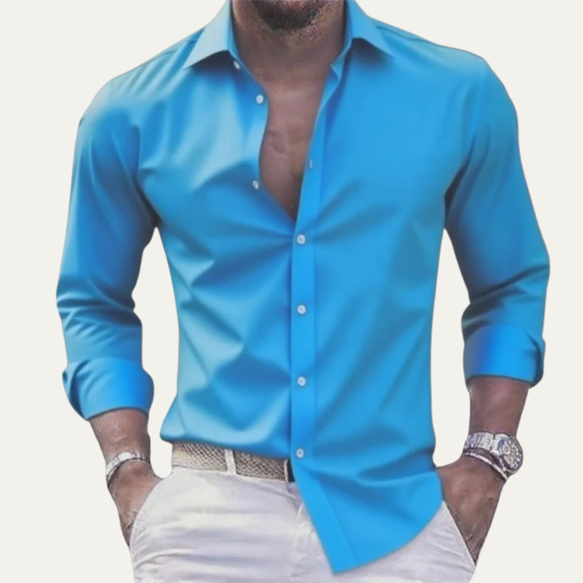The Lezzeno Men’s Solid Colour Stretch Lightweight Shirt