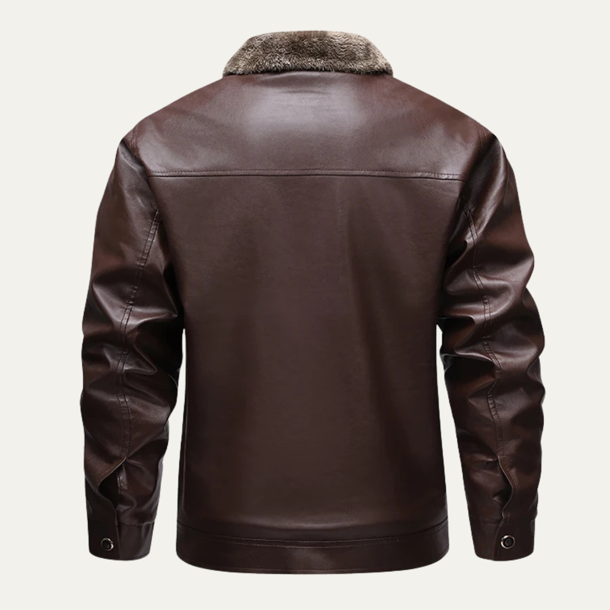 The Bologna Men's Retro Fleece Lined Leather Biker Jacket