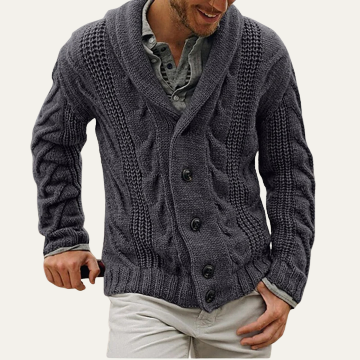 The Ischia Men's Knitted Loose Coarse Yarn Cardigan