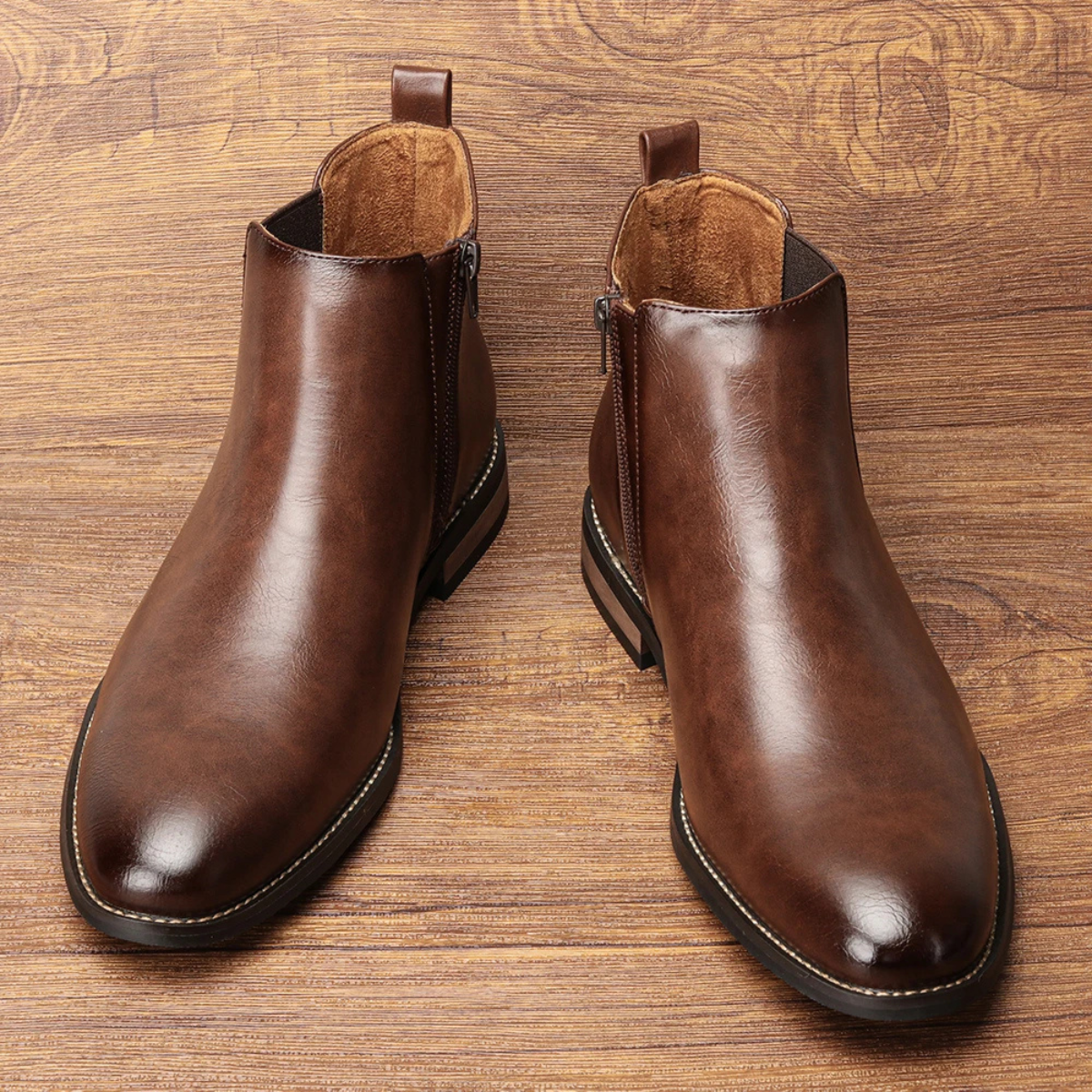 The Sicily Men’s Smart Casual Slip On Leather Chelsea Boots
