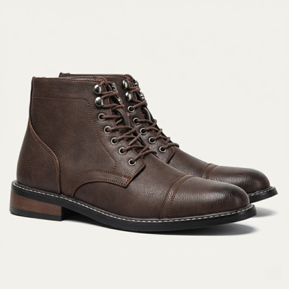 The Porto Cervo Men’s Durable Leather Lace Up Ankle Boots