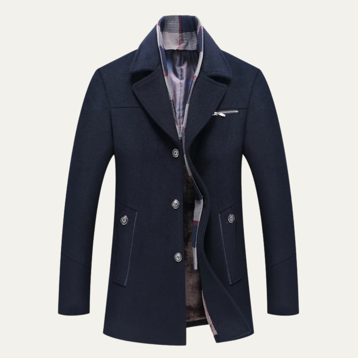 The Kensington Men's Business Wool Blend Long Winter Coat