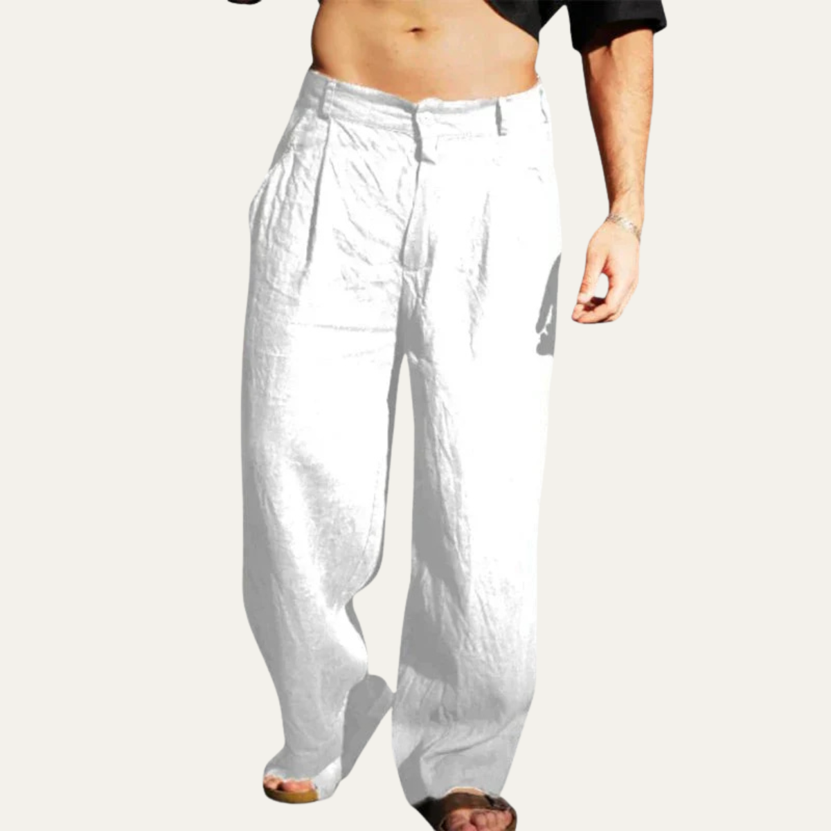 The Stonebridge Men’s Linen Oversized Relaxed Fit Casual Pants