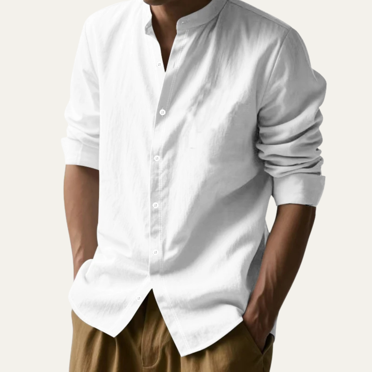 The Courmayeur Men’s Casual Cotton Linen Button Down Shirt