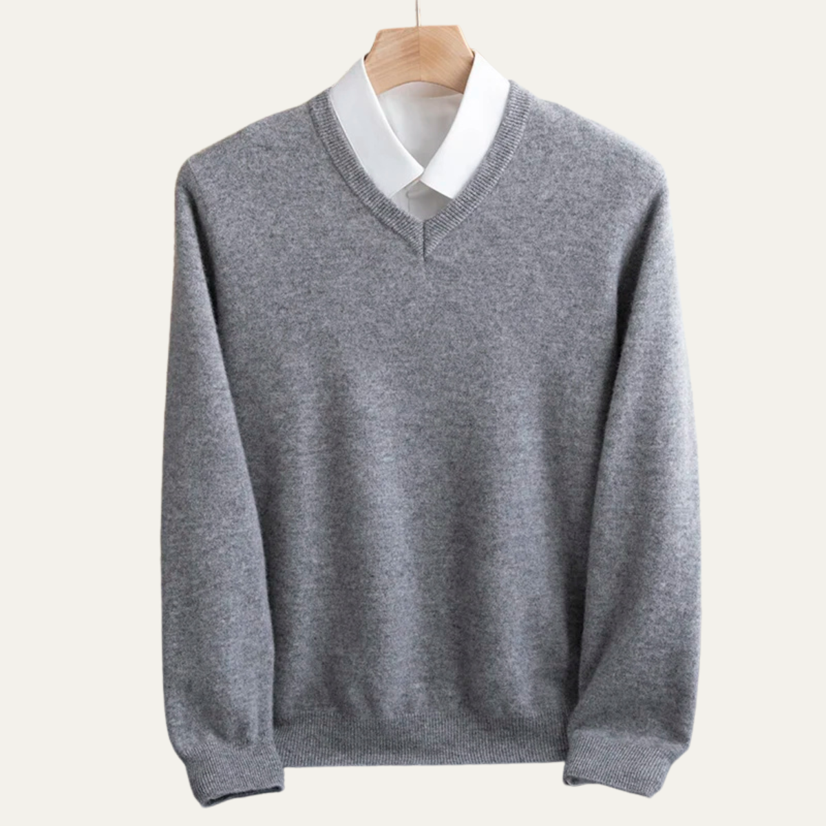 The Toledo Men’s Elegant Knit Merino Wool V Neck Sweater