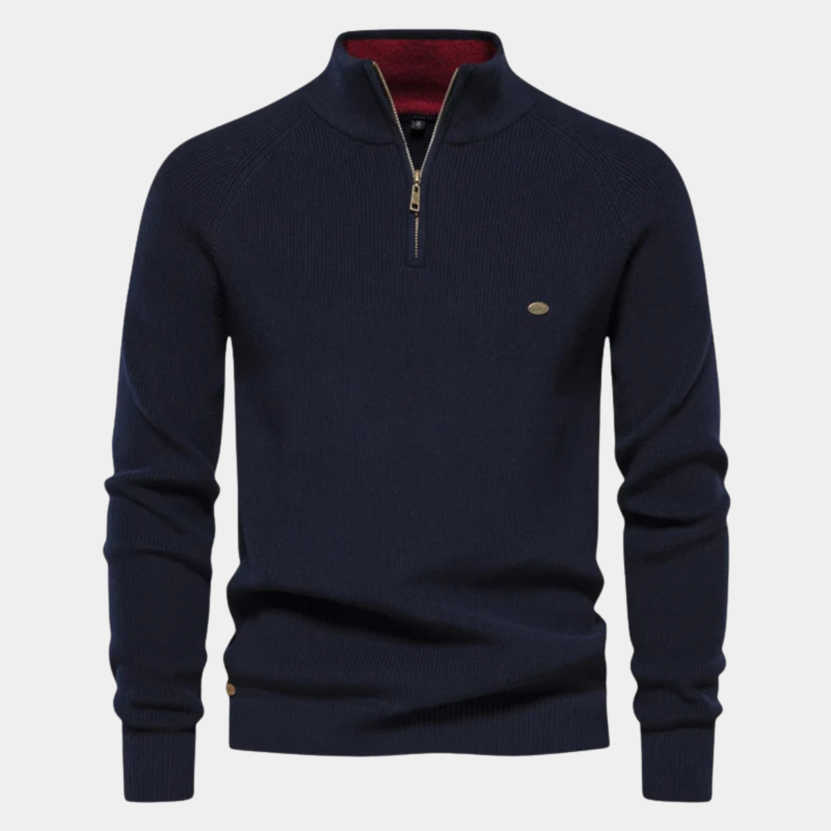 The Lignano Men’s Cotton Knit Smart Casual Quarter Zip Sweater