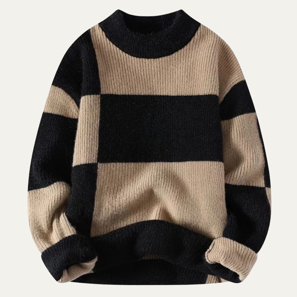 The Kirkwood Men’s Casual Round Neck Striped Knit Sweater