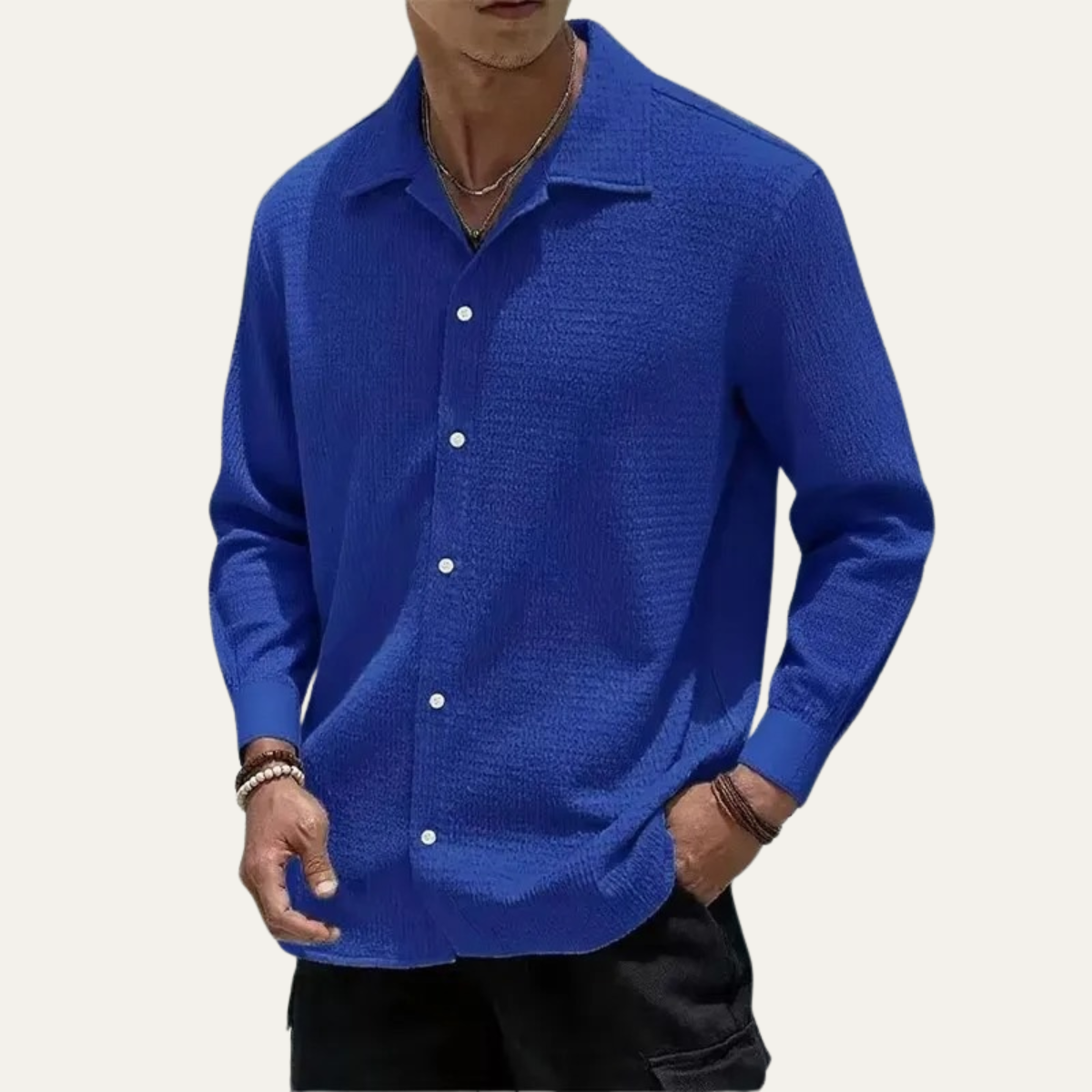The Frascati Men’s Relaxed Fit Casual Textured Shirt
