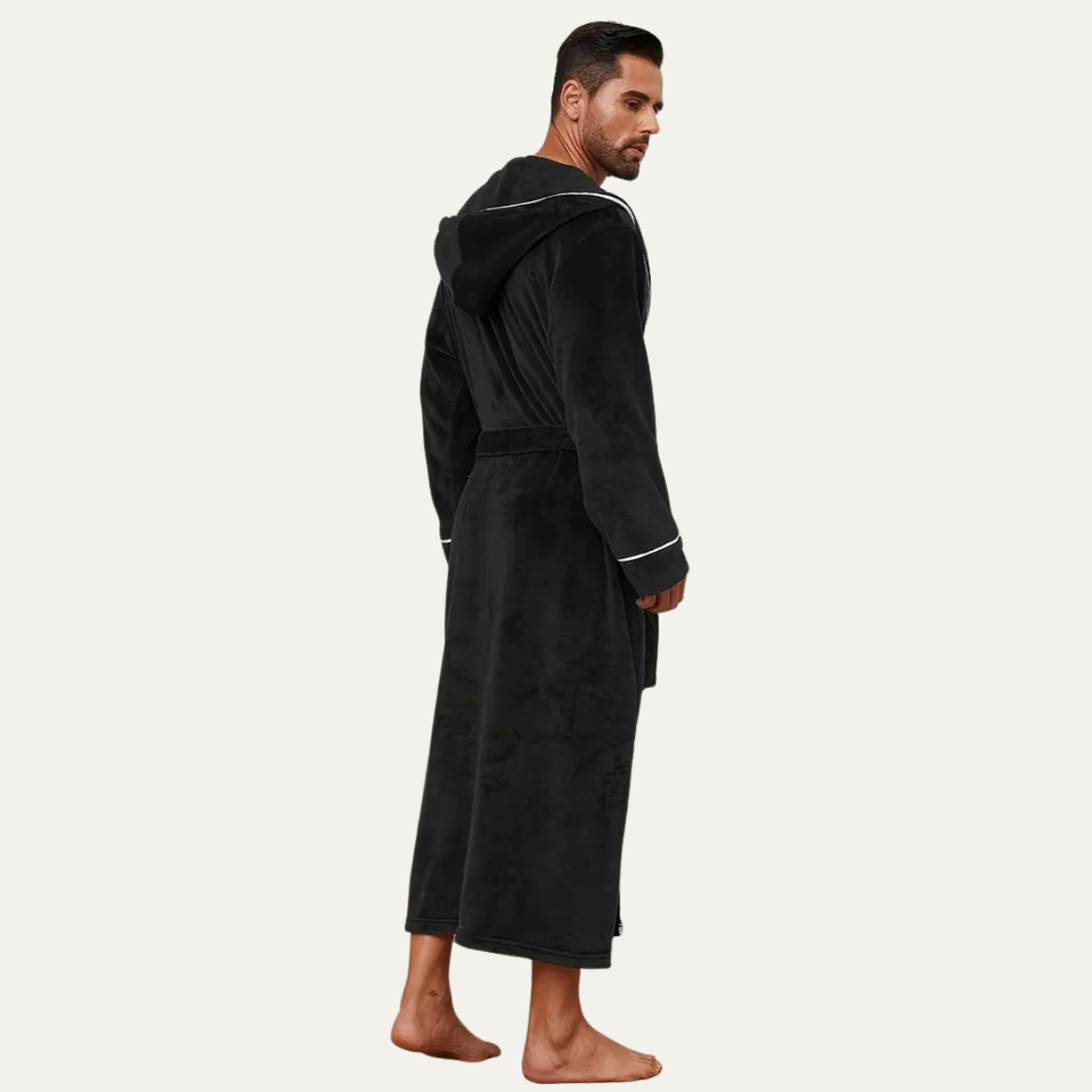 The Kenilworth Men's Hooded Fleece Long Bathrobe with Belt