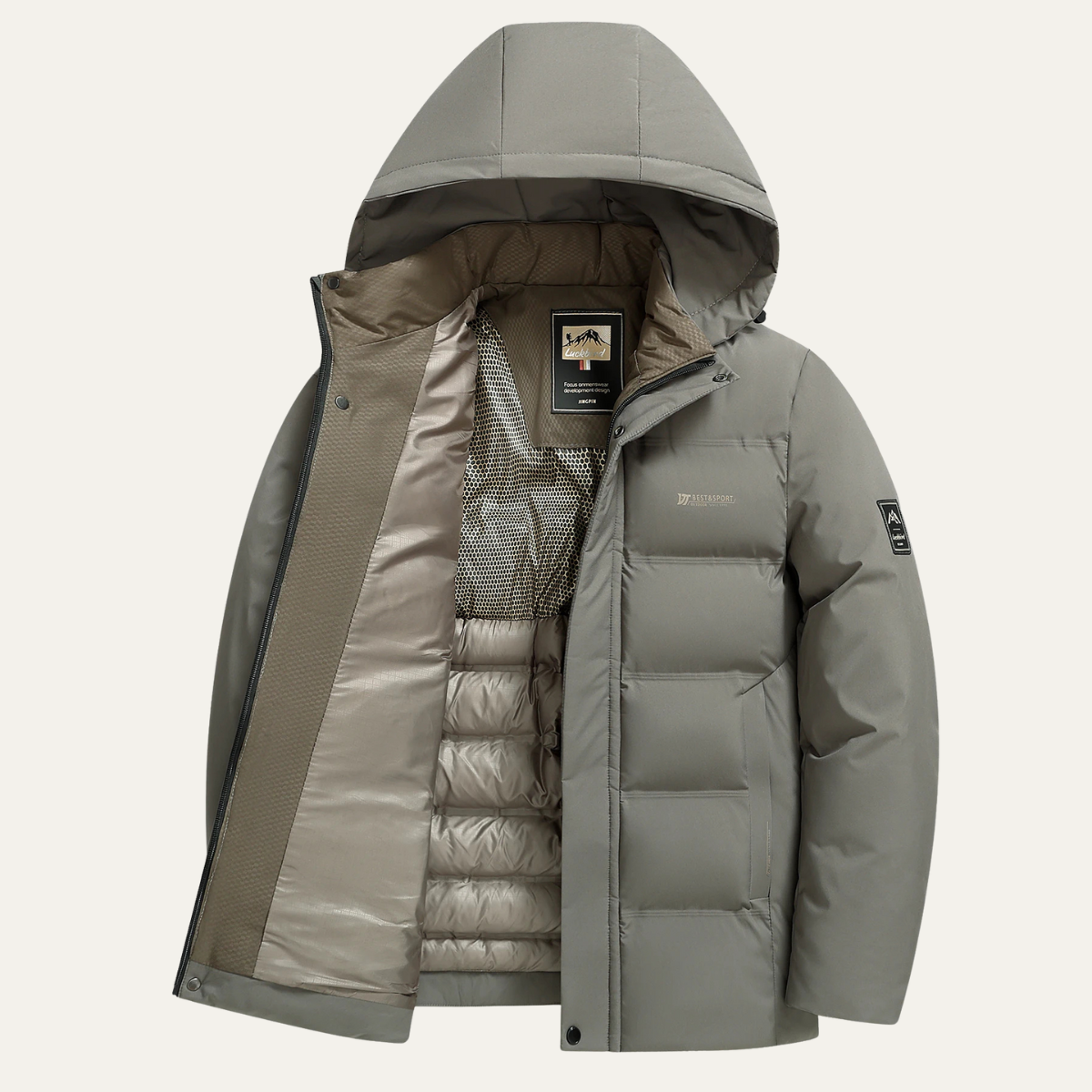 The Brunello Men’s Thick Cotton Padded Winter Jacket with Hood