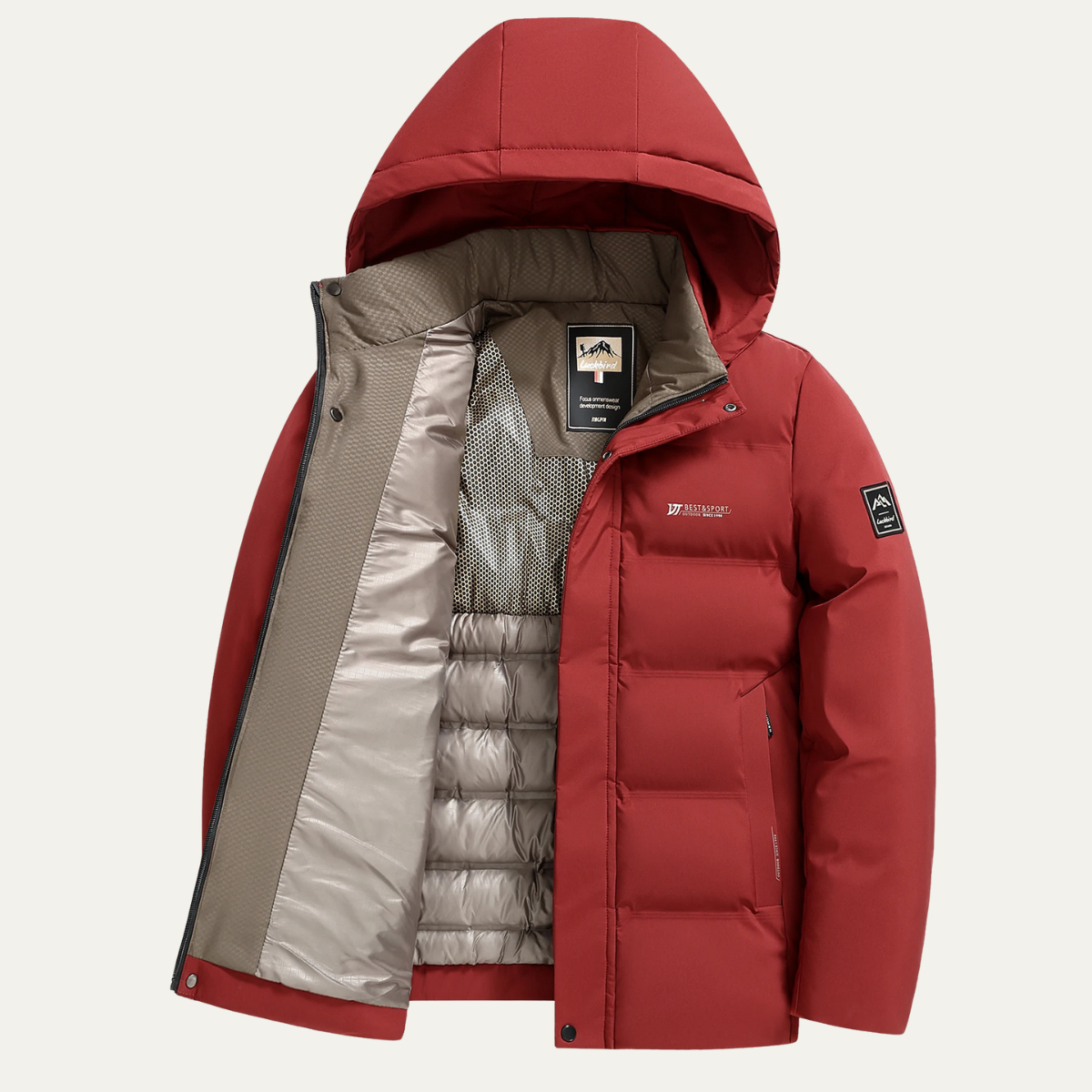 The Brunello Men’s Thick Cotton Padded Winter Jacket with Hood