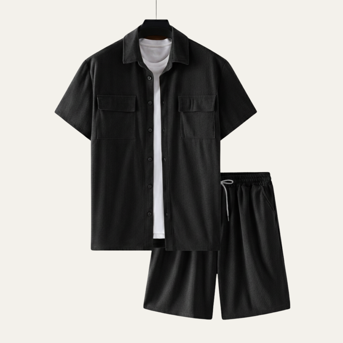 The Ridgecrest Park Men’s Corduroy Casual Summer Set – Shirt & Shorts