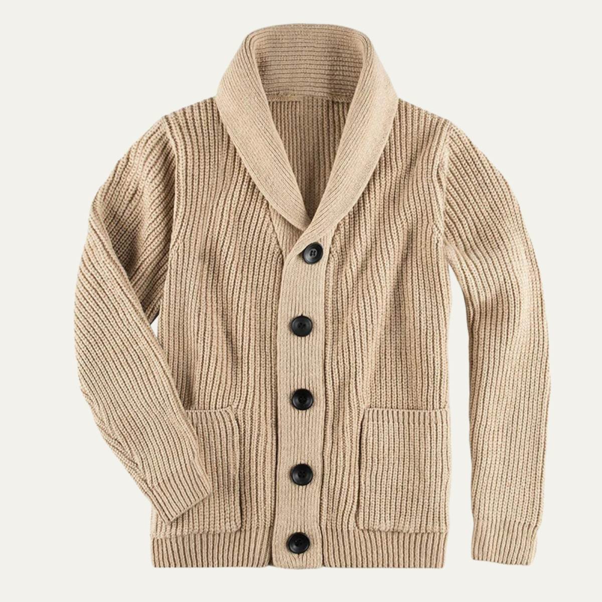 The Bardolino Men's Shawl Collar Knit Button Up Wool Cardigan