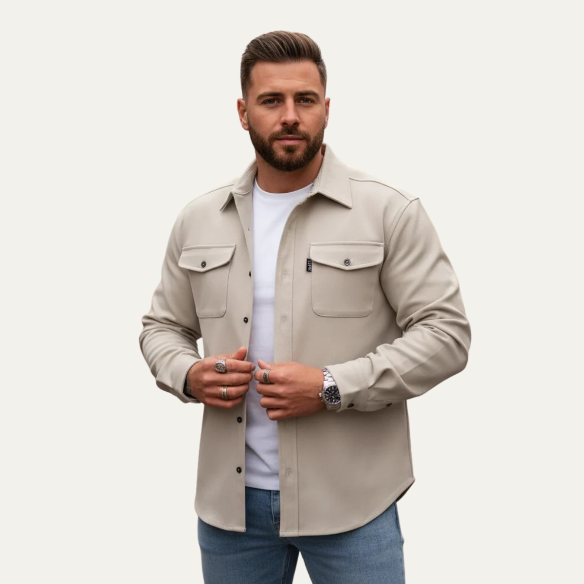 The Crossfield Men’s Modern Button Up Cotton Blend Shirt