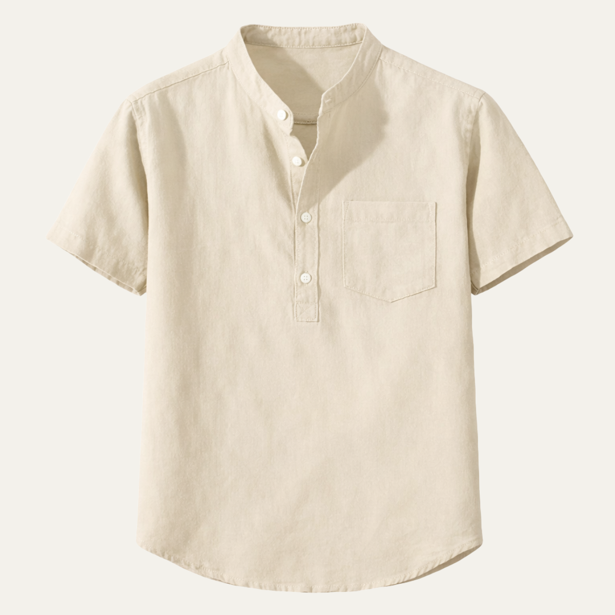 The Piacenza Men’s Cotton Stand Collar Summer Shirt