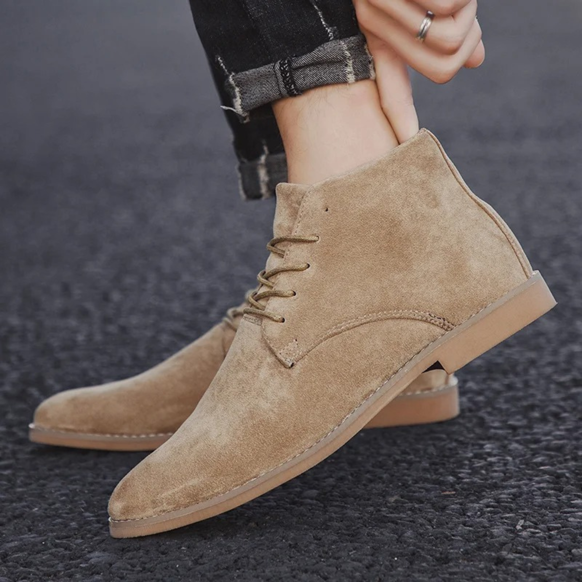 The Dockside Men’s Casual Suede Lace Up Ankle Boots