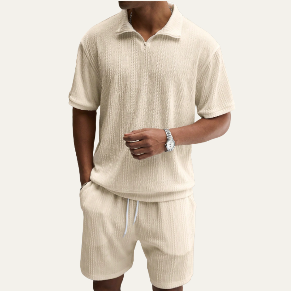 The Fairview Lane Men’s Solid Colour Casual Set – Polo Shirt & Shorts