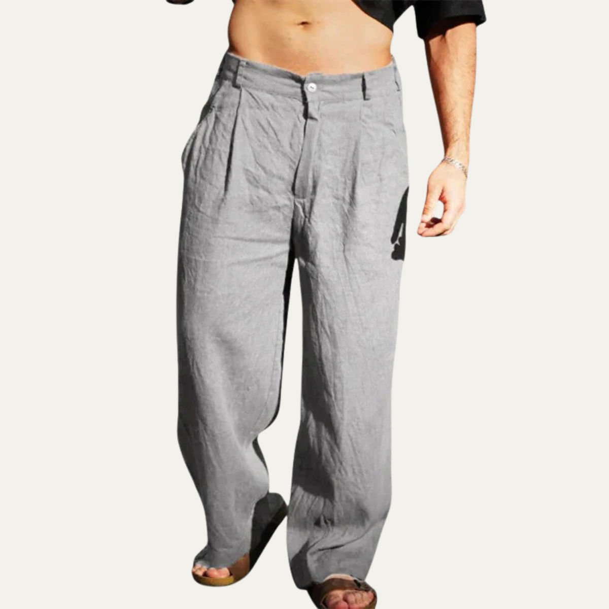 The Stonebridge Men’s Linen Oversized Relaxed Fit Casual Pants