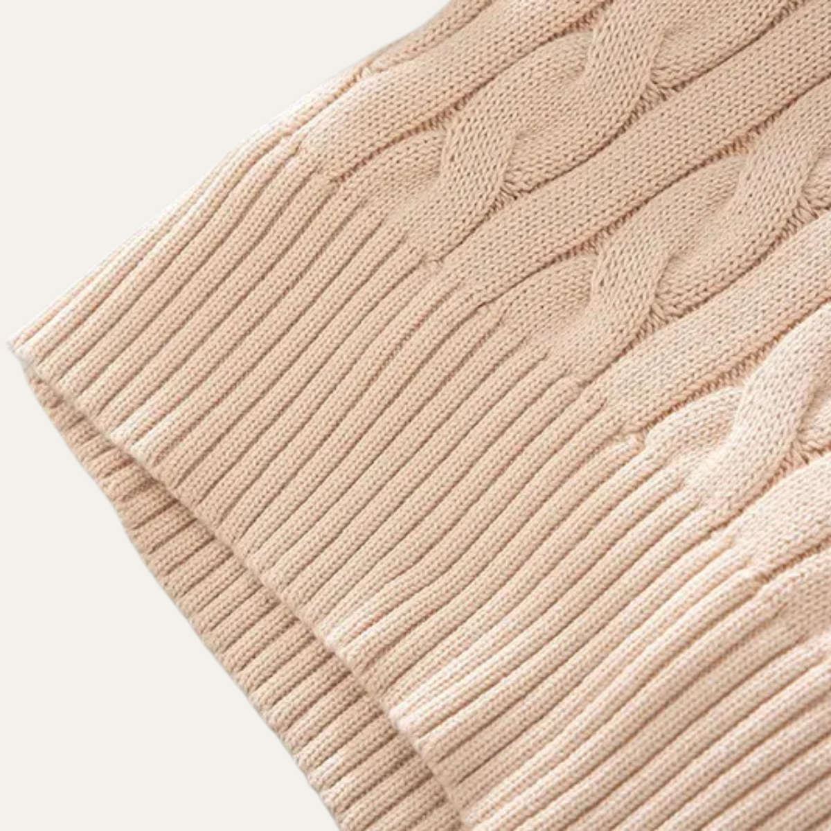 The Ashmeadow Men’s Soft 100% Cotton Cable Knit Half Zip Sweater