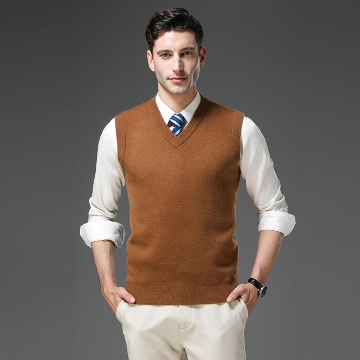 The Castellina Men’s Soft Anti Pilling V Neck Knitted Vest