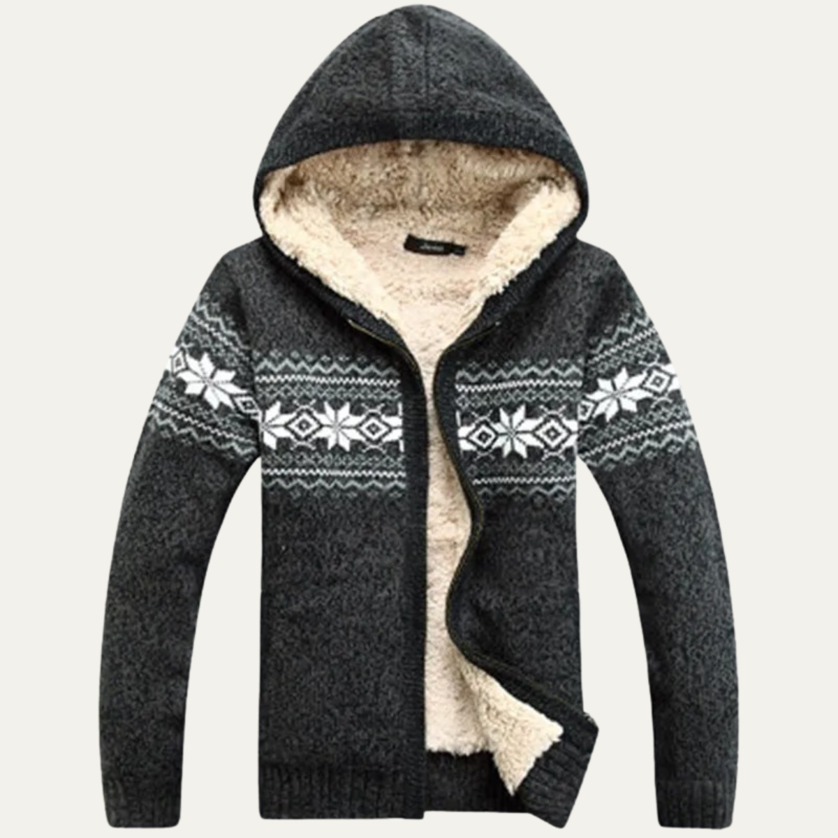 The Canazei Men’s Winter Zip Up Hooded Knit Jacket