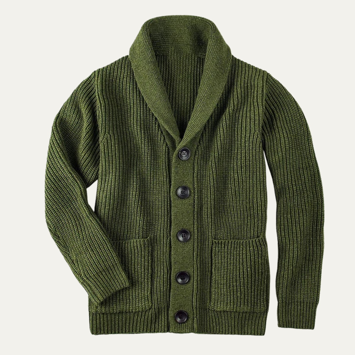 The Bardolino Men's Shawl Collar Knit Button Up Wool Cardigan