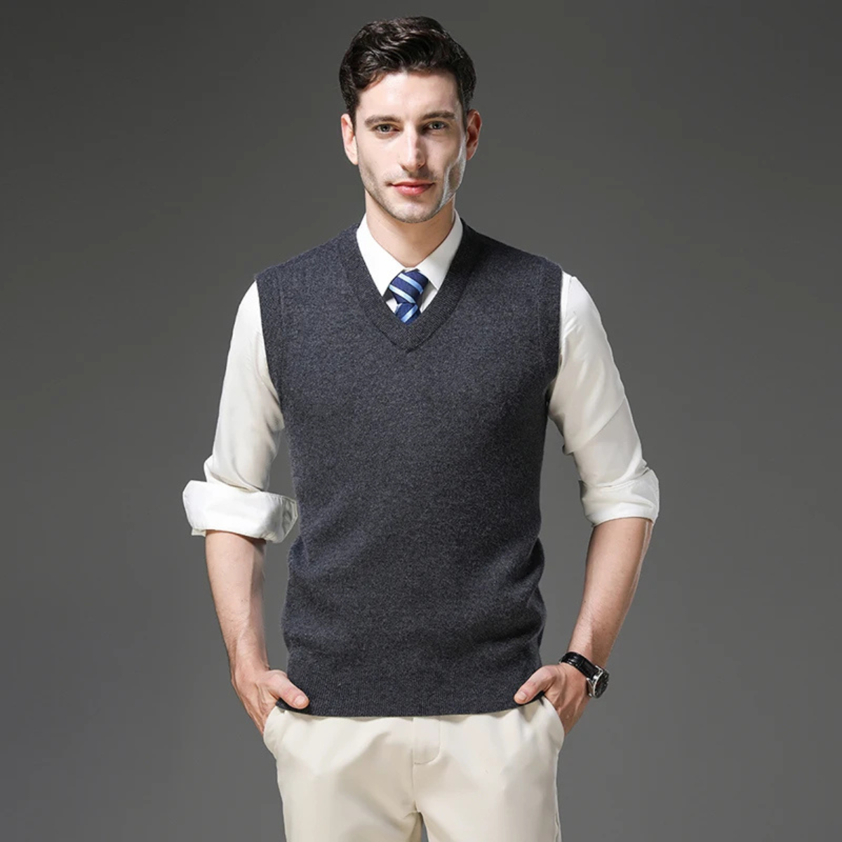 The Castellina Men’s Soft Anti Pilling V Neck Knitted Vest