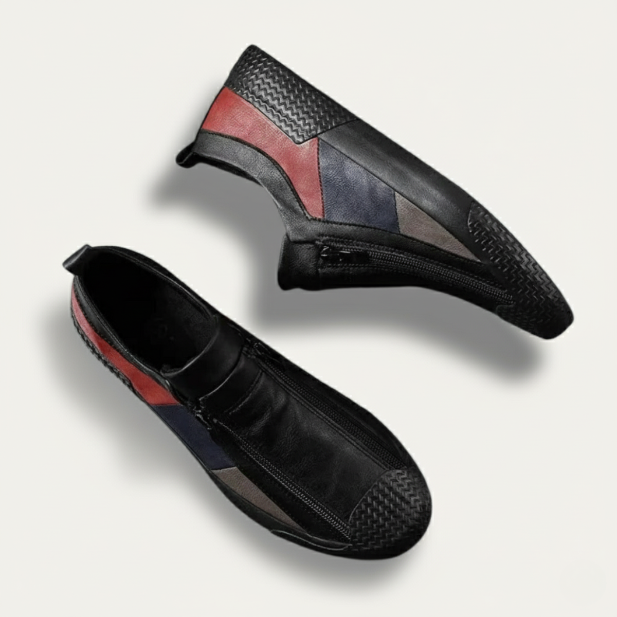 The Rome Men’s Leather Sneakers - Luxury Designer Shoes with Zip