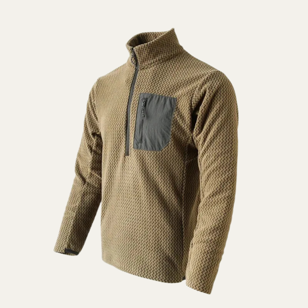 The Warwick Men’s Cashmere Wavy Texture Sweater with Chest Pocket