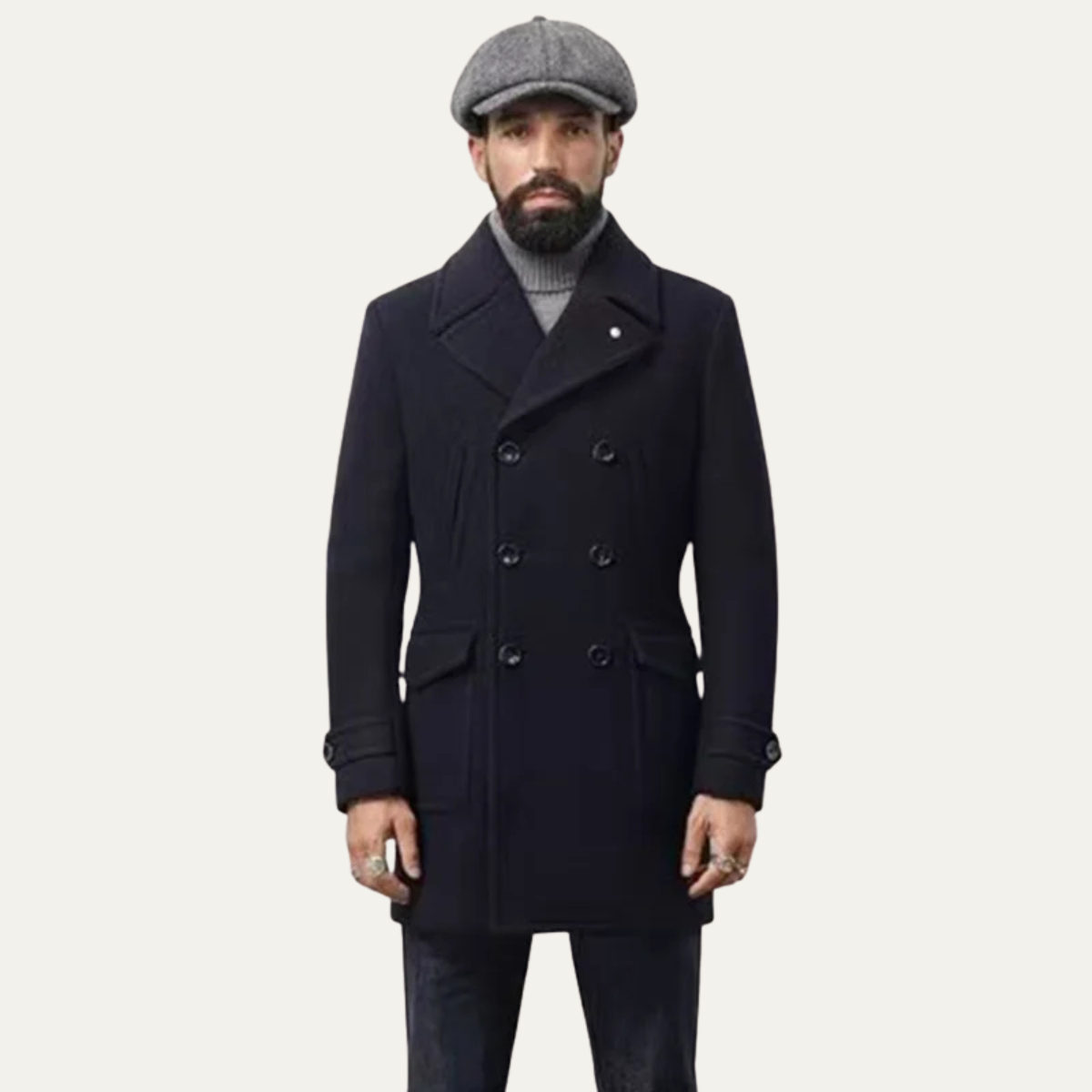 The Cremona Men's Elegant Double Breasted Casual Wool Blend Overcoat