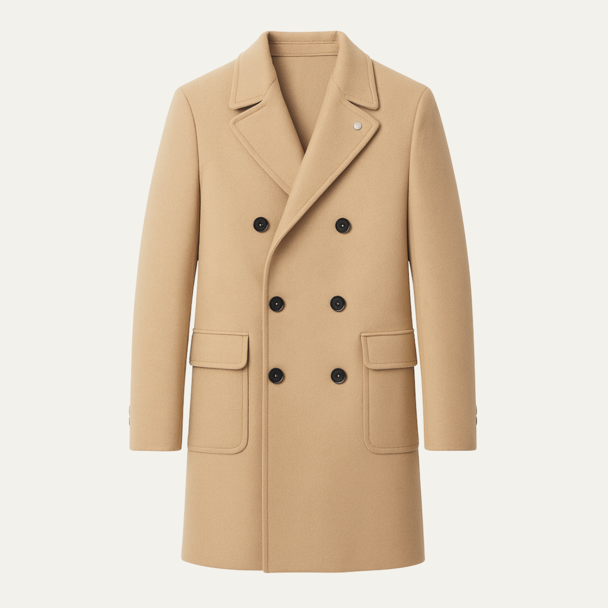 The Cremona Men's Elegant Double Breasted Casual Wool Blend Overcoat