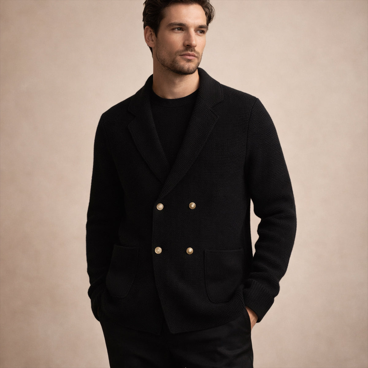 The Pisa Men’s Smart Casual Double Breasted Knit Cardigan