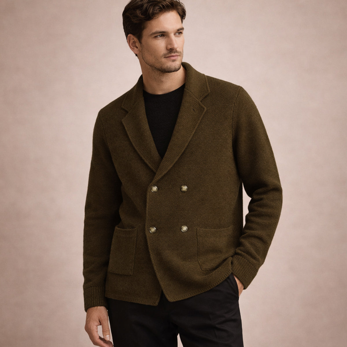 The Pisa Men’s Smart Casual Double Breasted Knit Cardigan