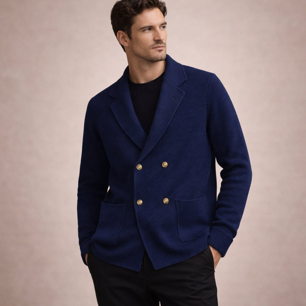 The Pisa Men’s Smart Casual Double Breasted Knit Cardigan