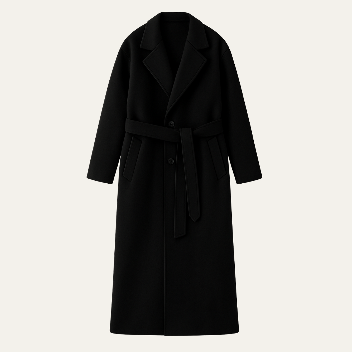 The Woolwich Men’s Smart Camel Wrap Wool Coat with Belt