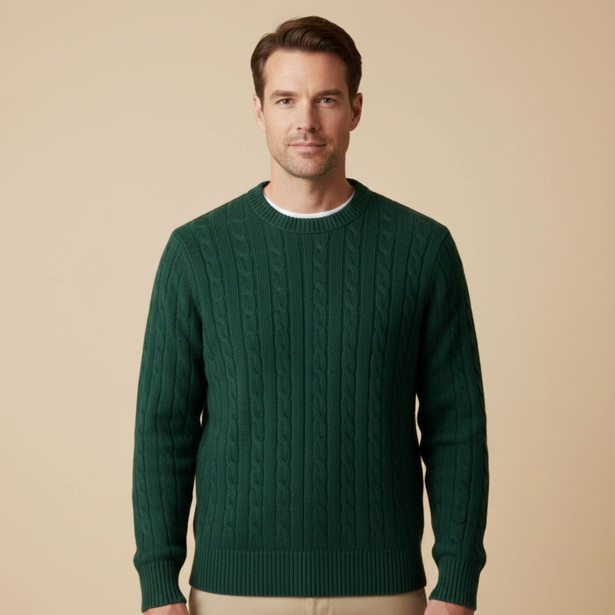 The Versailles Cashmere Merino Wool Knit Sweater for Men - Green