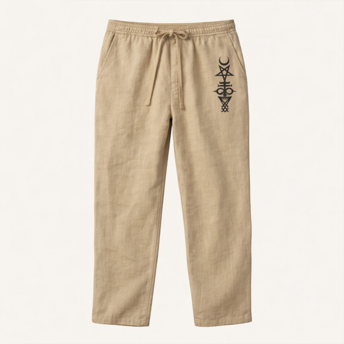 The Maplehill Men’s Casual Relaxed Fit Linen Wide Leg Drawstring Pants