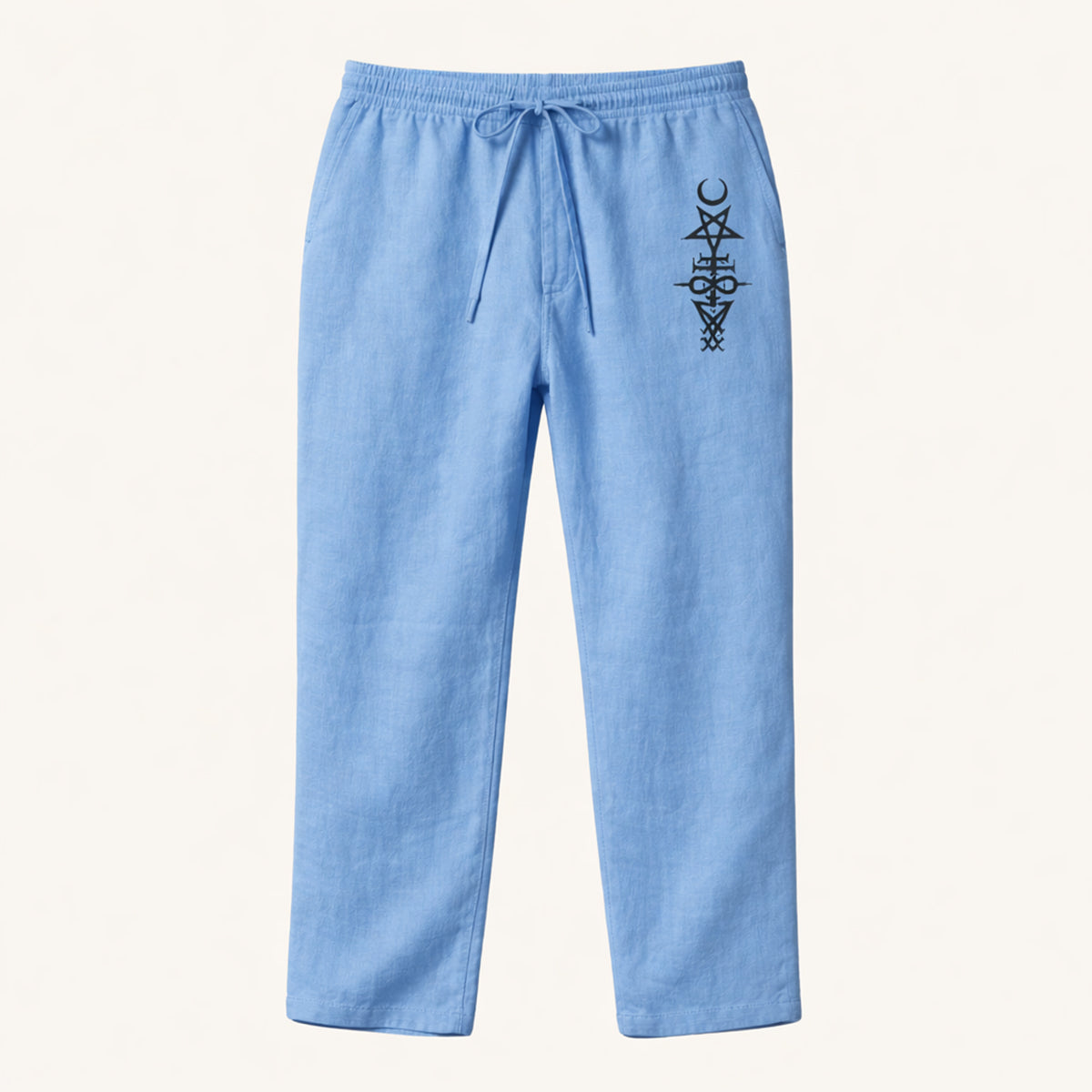 The Maplehill Men’s Casual Relaxed Fit Linen Wide Leg Drawstring Pants