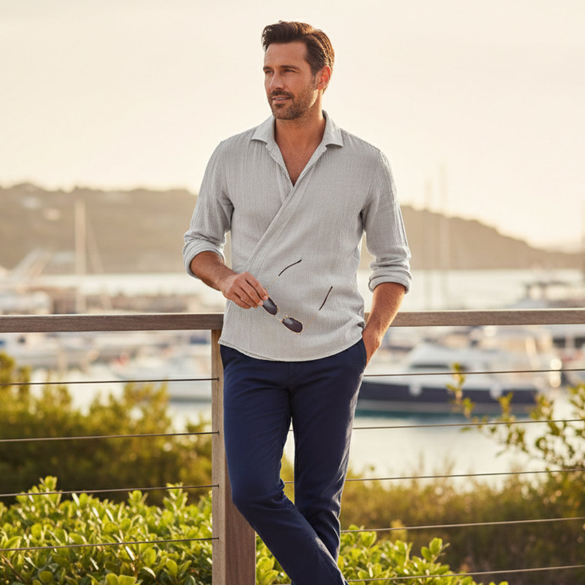 The Devonshire Men’s Slim Fit Business Dress Shirt – Grey