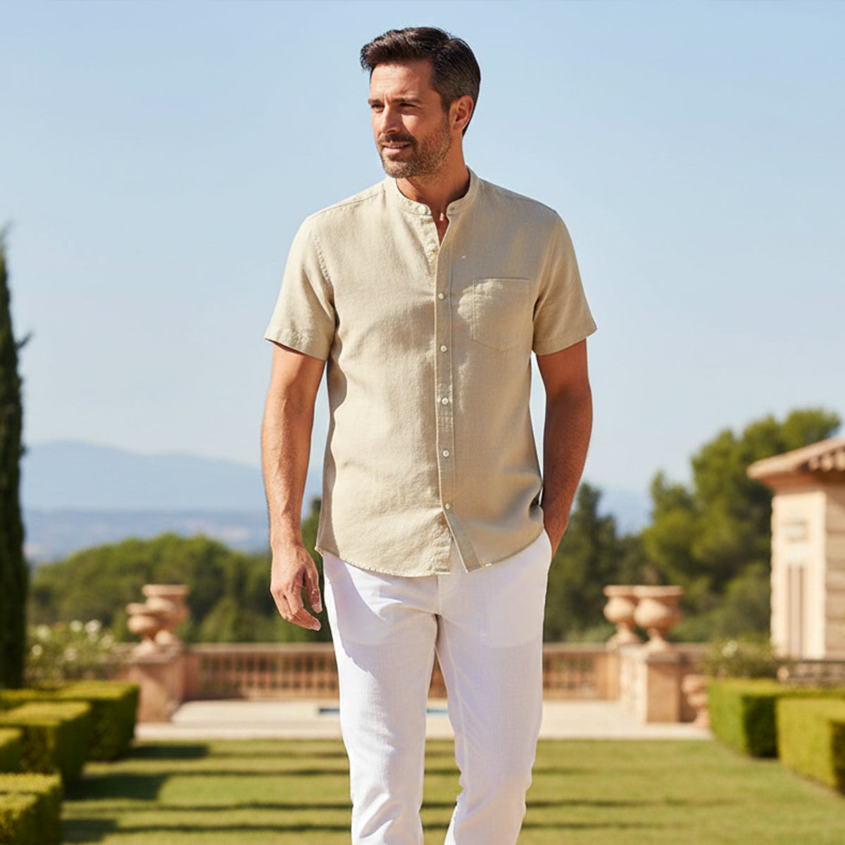 The Hyde Park Men’s Casual Summer Basic Shirt with Chest Pocket