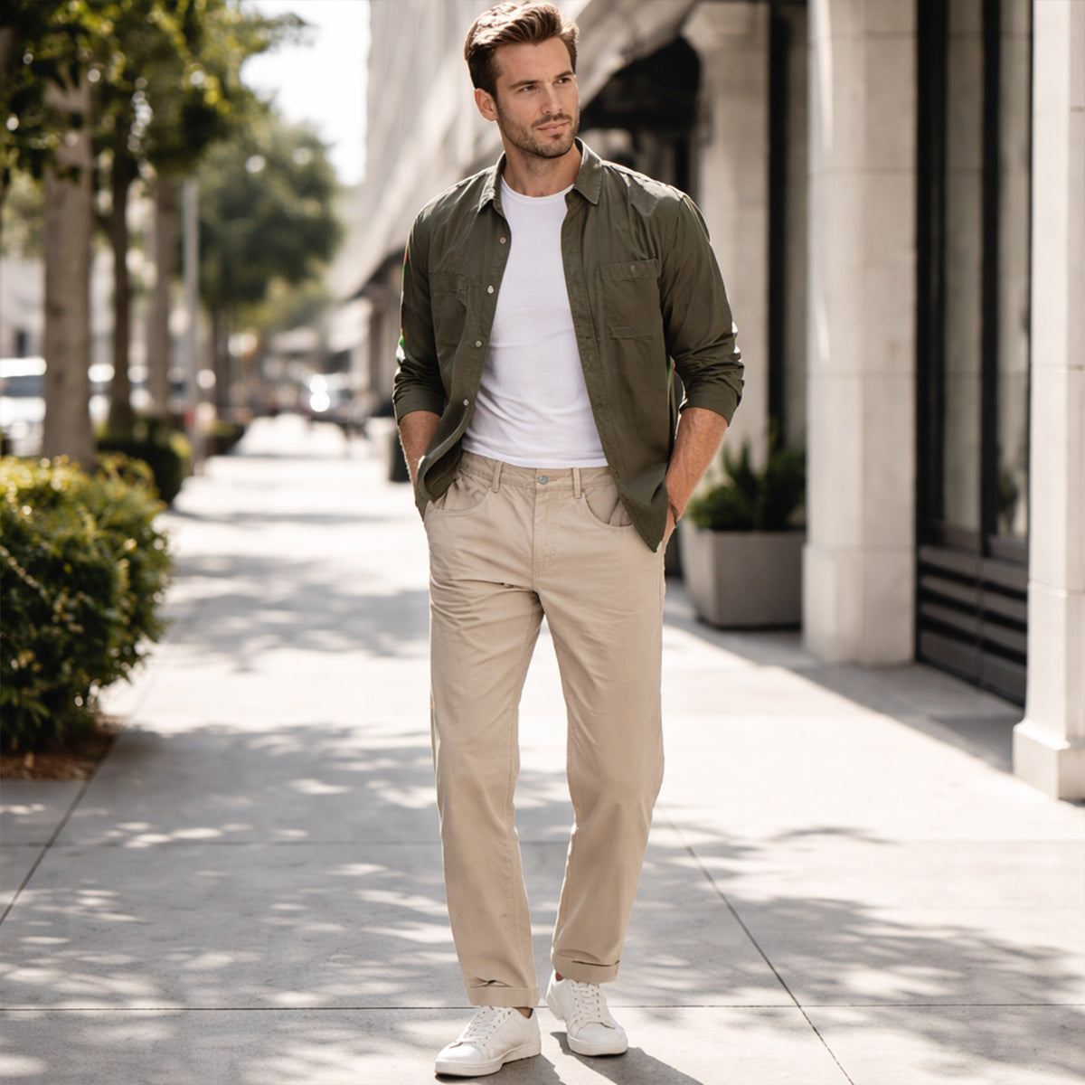 The Willowridge Men's 100% Cotton Loose Fit Straight Leg Pants