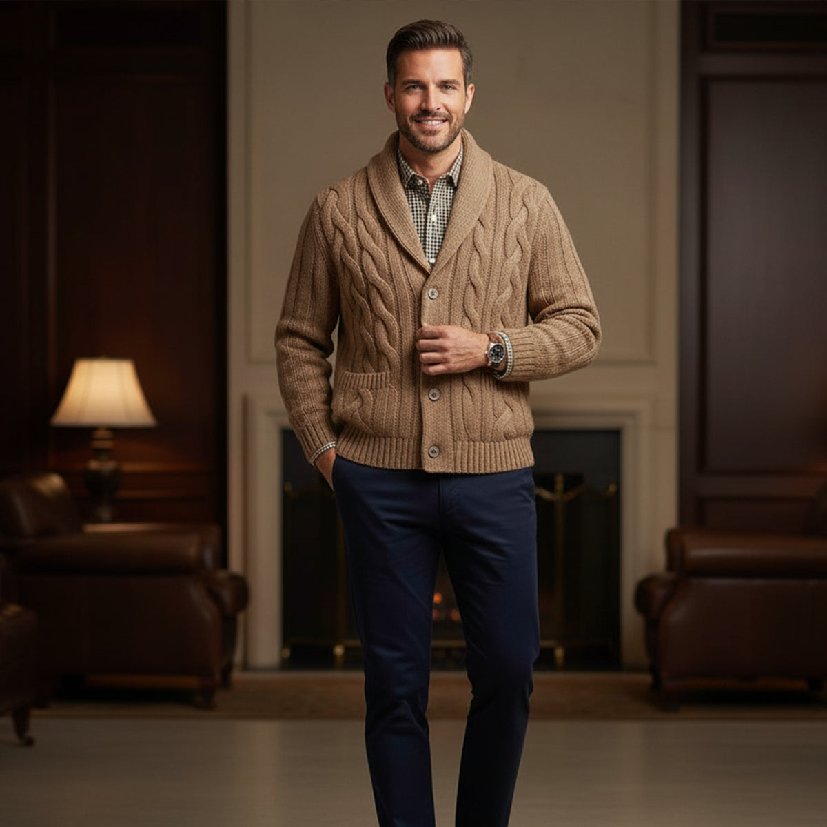 The Kensington Knitted Cardigan for Men