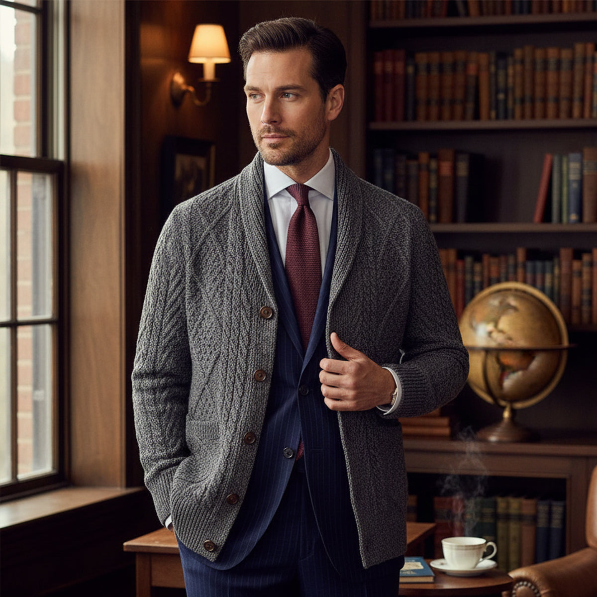 The Manchester 100% Cashmere Cardigan for Men