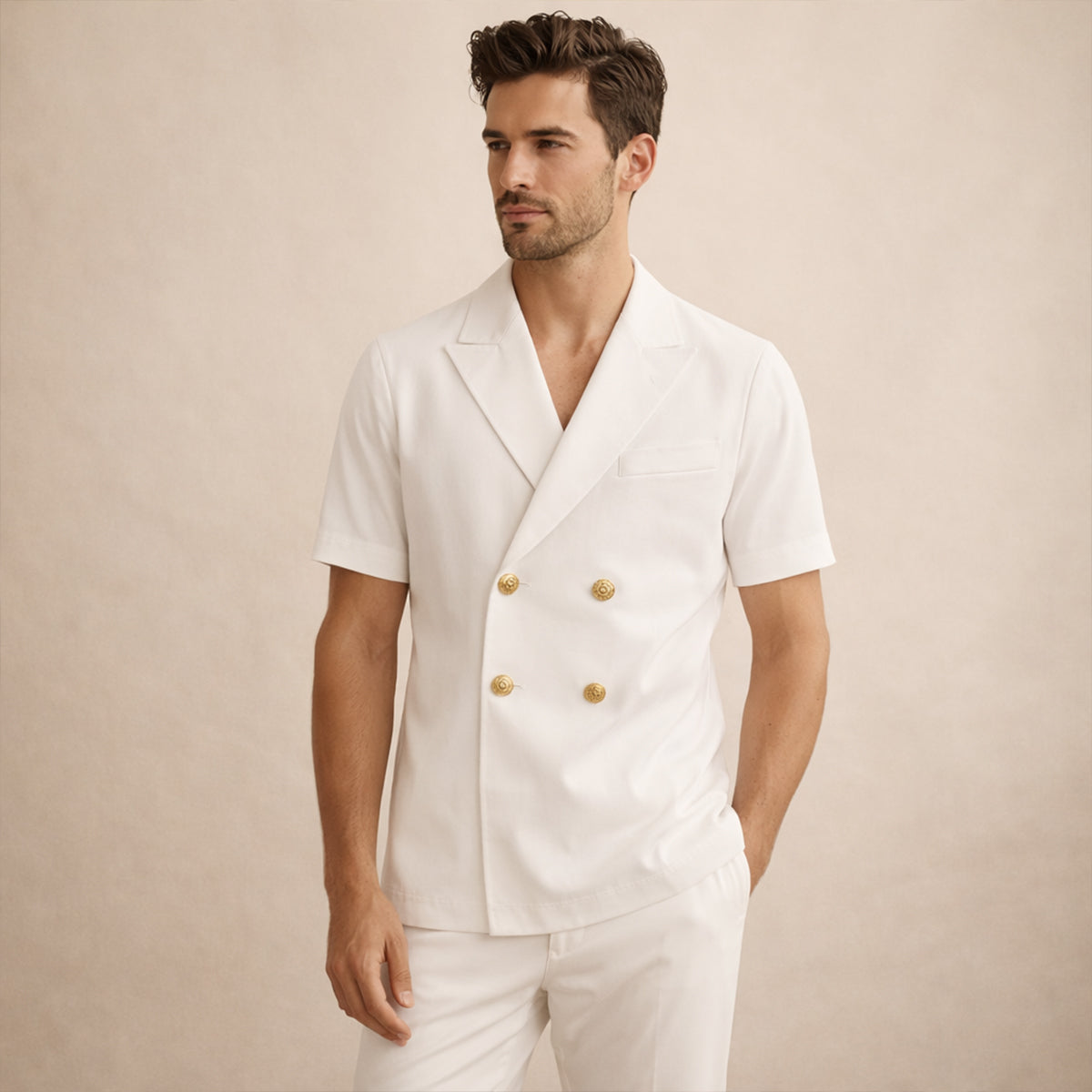 The Bordeaux Men’s Double Breasted Business Suit Shirt