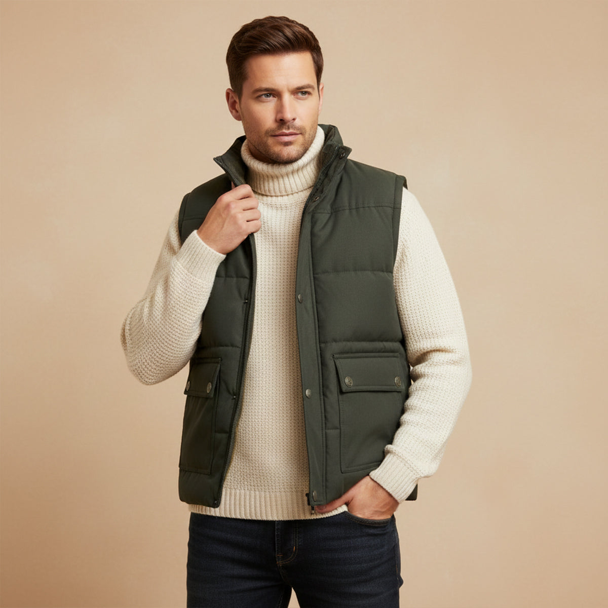 The Aspen Men's Warm Modern Fleece Lined Winter Vest