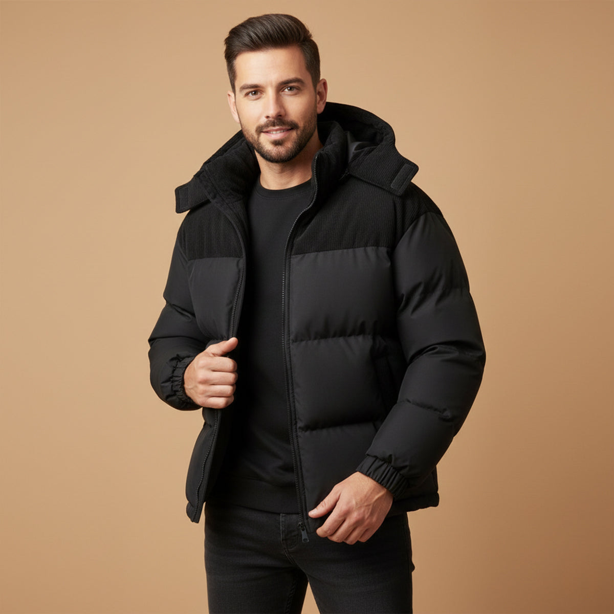 The Stonewell Men’s Thick Winter Puffer Hooded Jacket